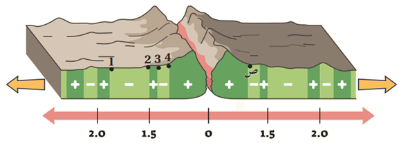  تتابعات الأشرطة المغناطيسية عند مركز التوسع