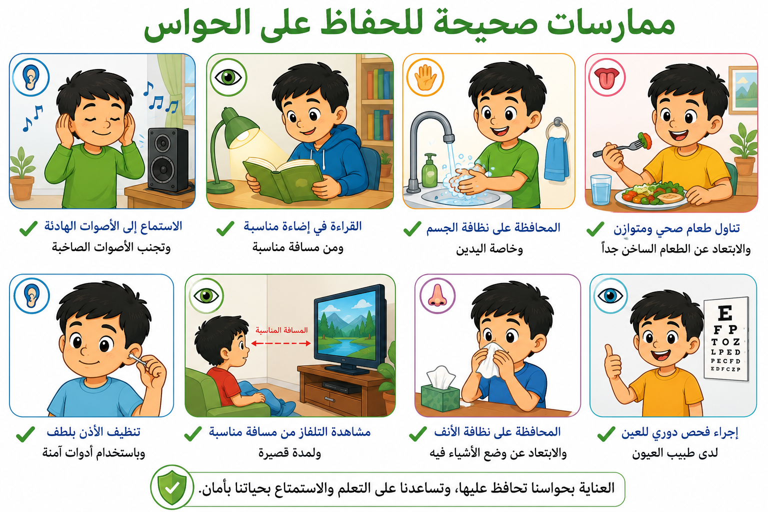 ممارسات صحية للمحافظة على الحواس ممارسات صحية للمحافظة على الحواس