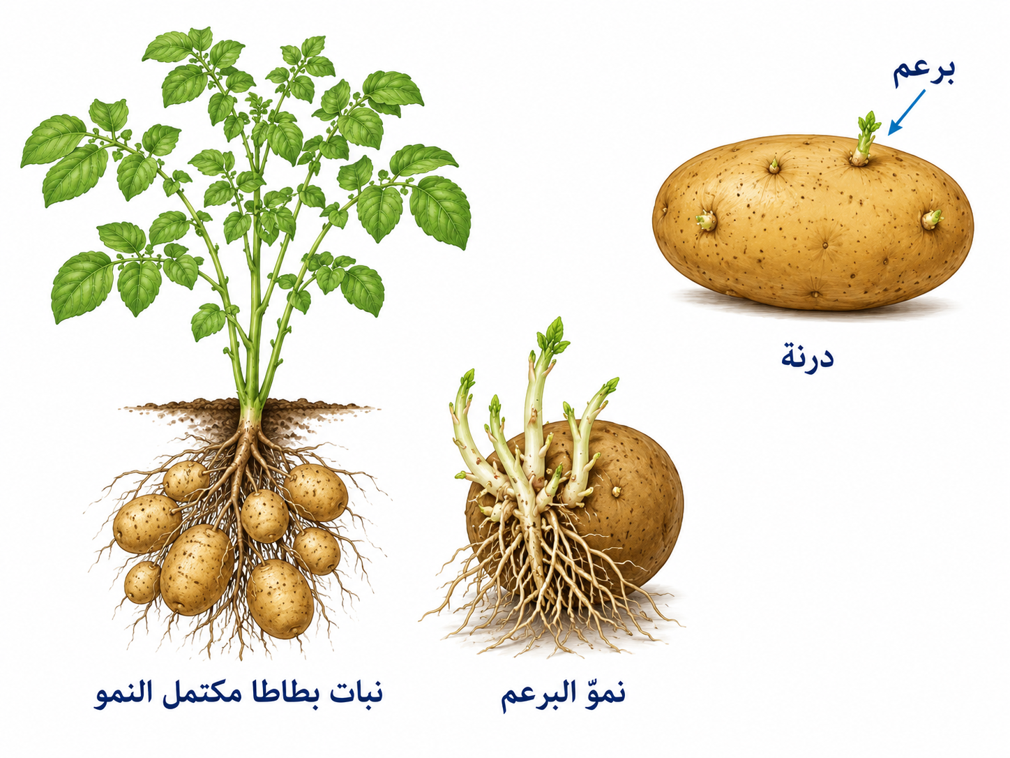 التكاثر بالدرنات في البطاطا التكاثر بالدرنات