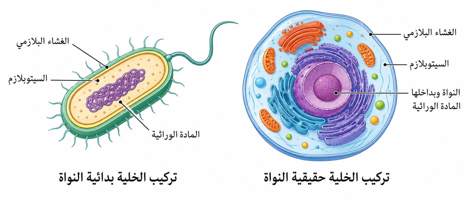 أنواع الخلايا بحسب وجود النواة أنواع الخلايا بحسب وجود النواة