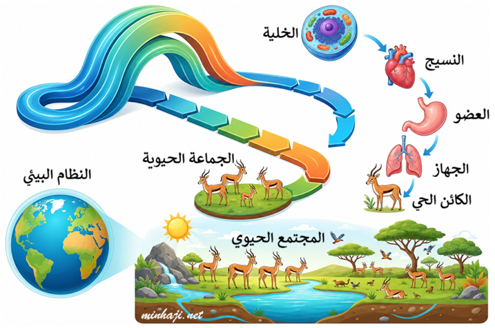 مستويات التنظيم من الخلية إلى النظام البيئي مستويات التنظيم من الخلية إلى النظام البيئي